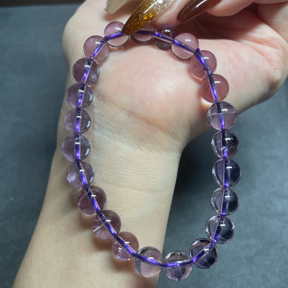 Genuine Amethyst Beaded Bracelet